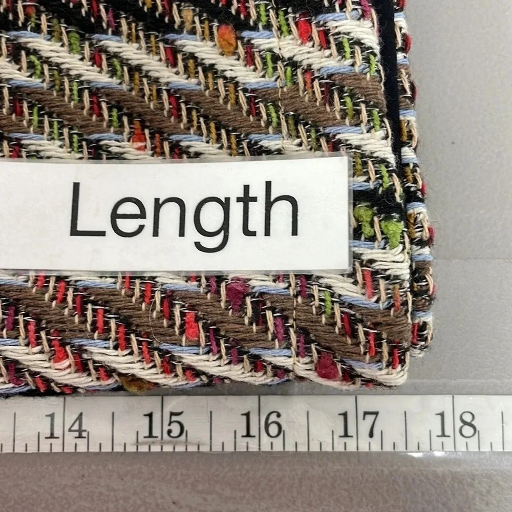 .OBJECT Tweed Skirt Mini Colorful Red Cream Size 40 - Picture 17 of 17